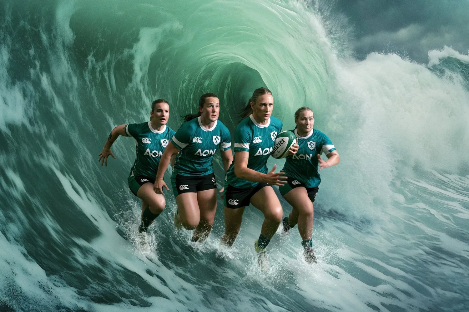 IRFU, Irish Women's Rugby campaign, photograph by Kevin Griffin, digital operating by DigiOp