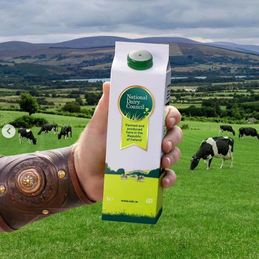 National Dairy Council milk carton, A True Irish Legend campaign, photograph by Kevin Griffin