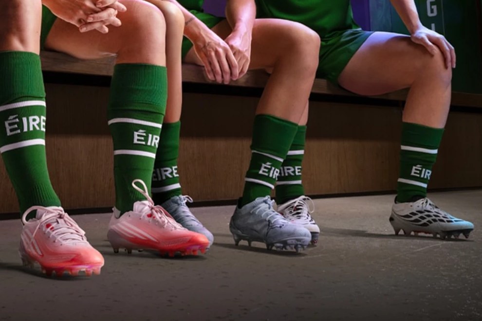 Ireland socks and boots on the dressing room floor, Belief is Better for Sky, photograph by Kevin Goss-Ross